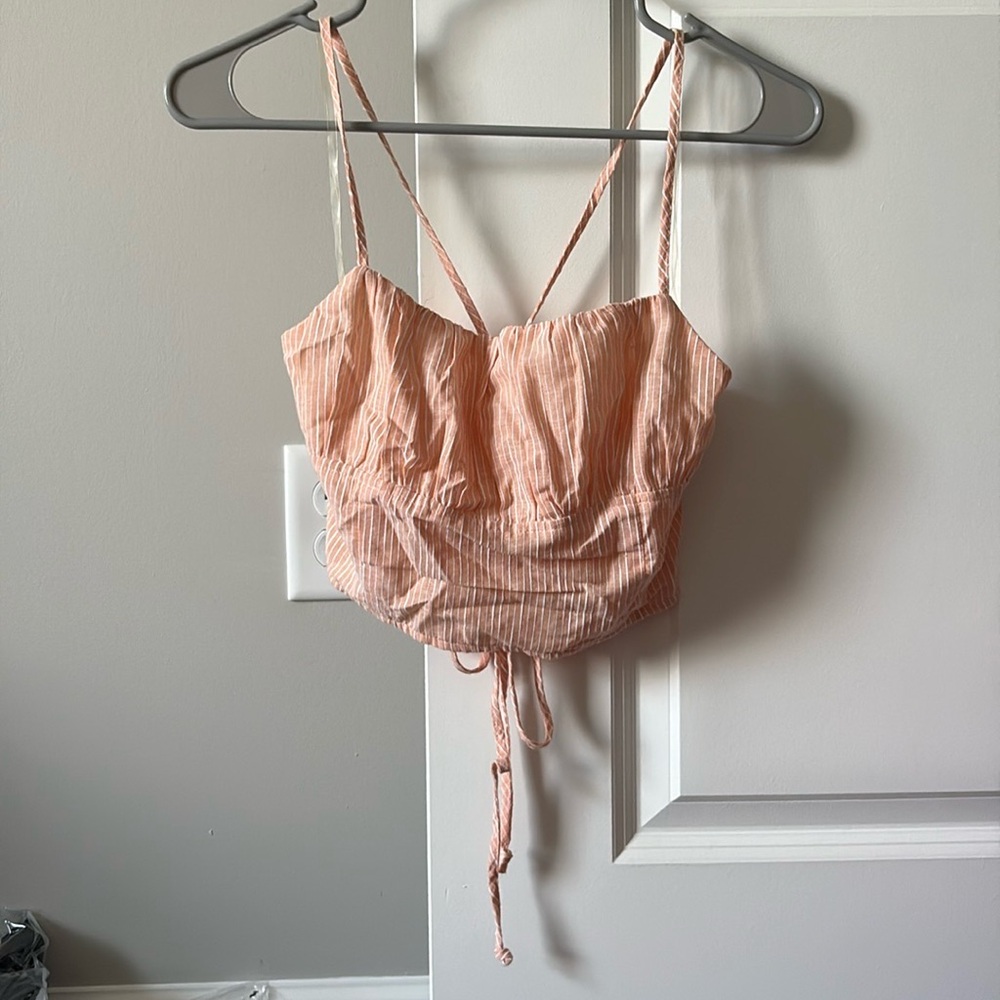 PacSun Peach Striped Tank Top